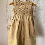 Handwoven Khadi Smocked Dress for Girls