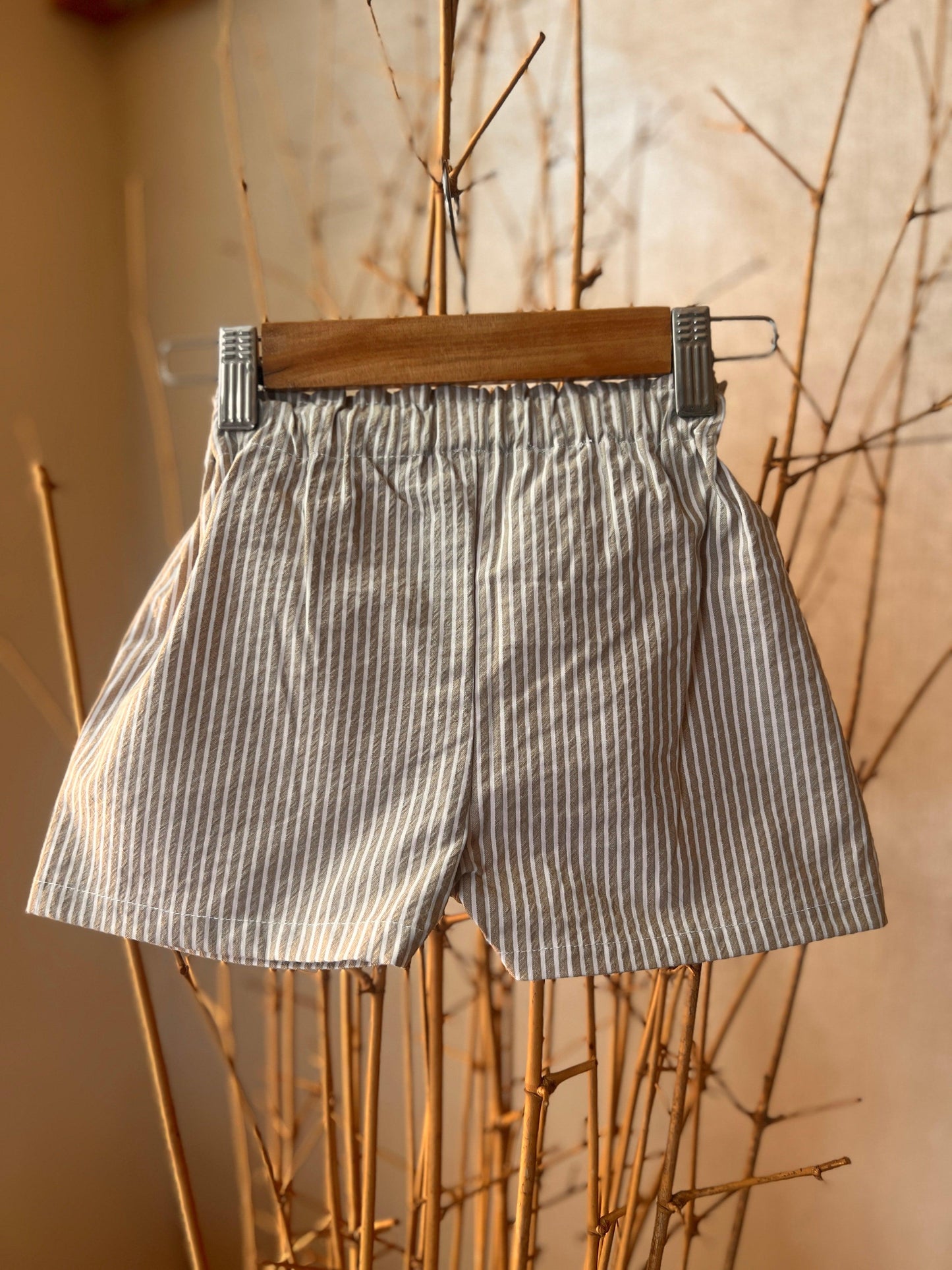 Striped Cotton Wrap Top & Shorts Co-ord Set for Girls