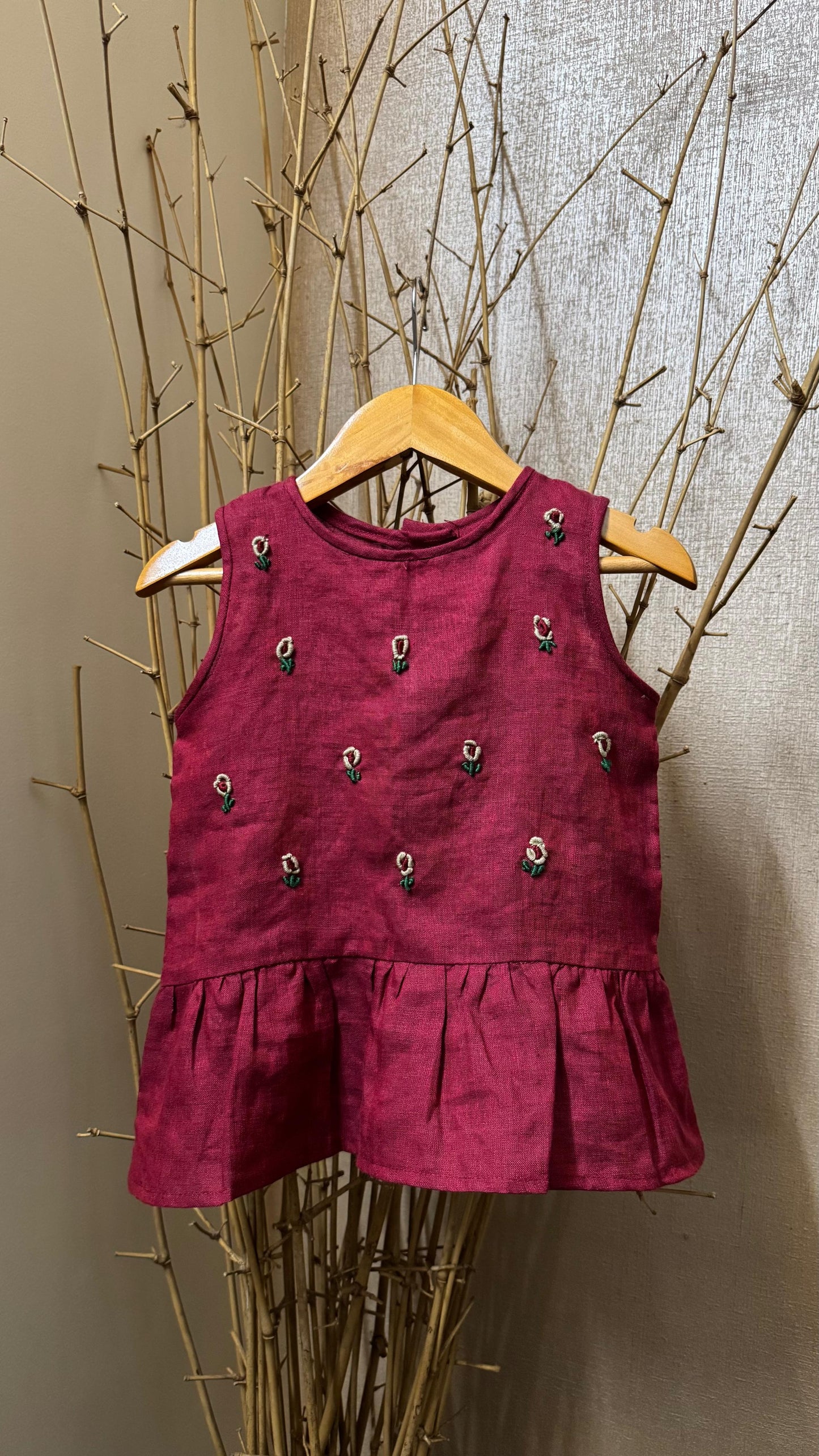 Cranberry Red & Ditsy Floral Shorts Set