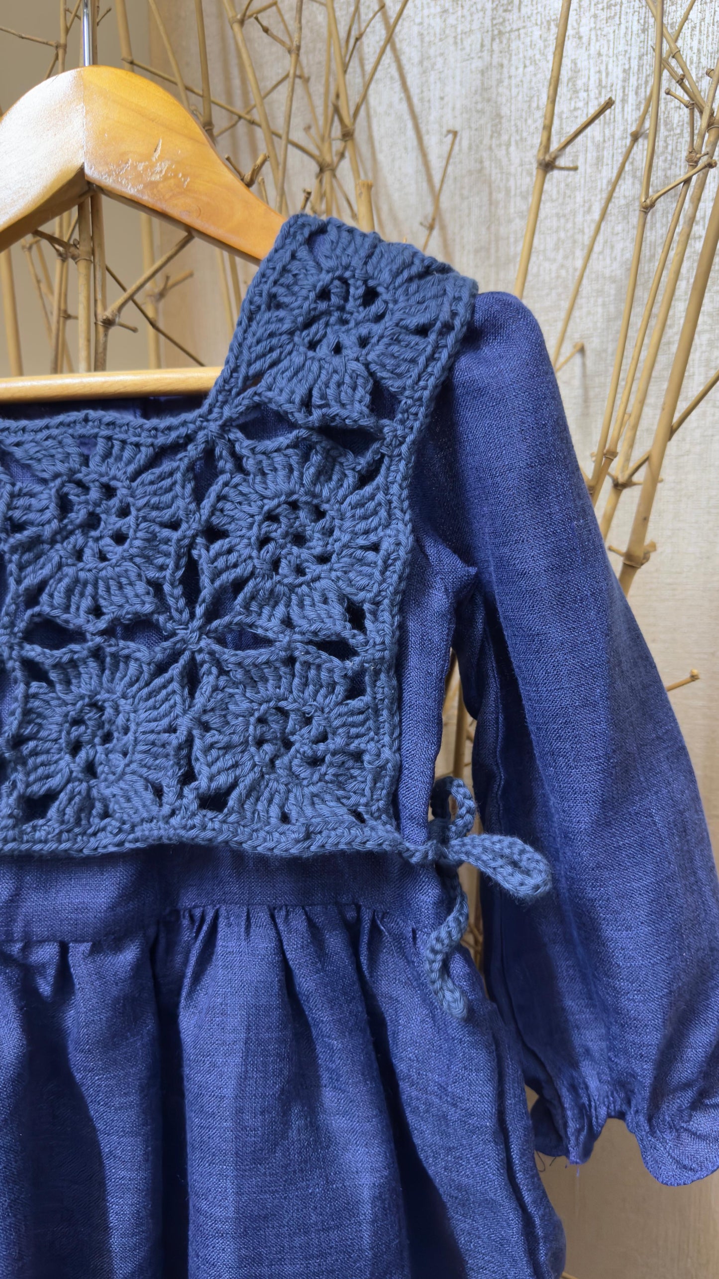 Crochet Overlay Jacket Dress Set